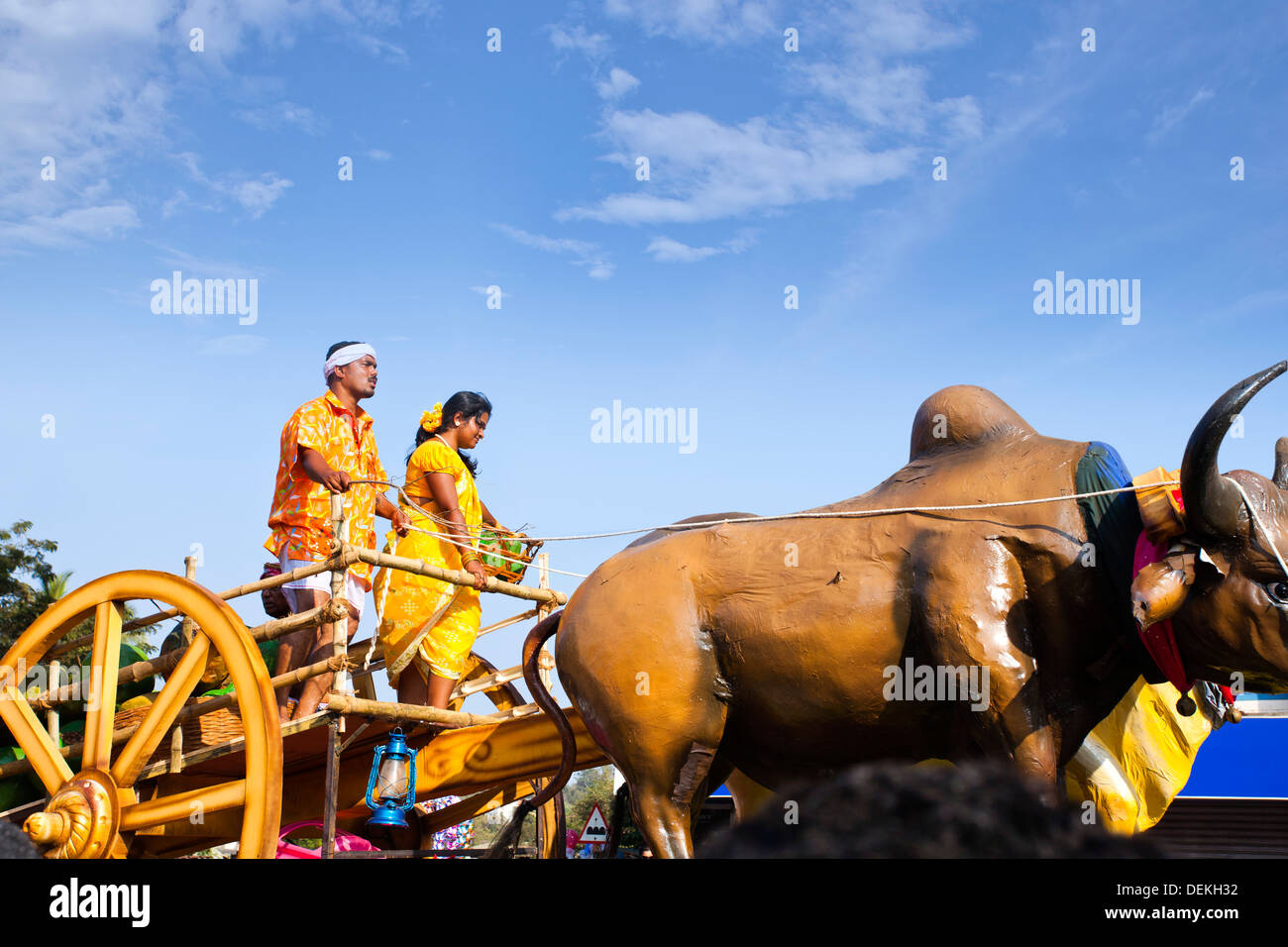 Traditionelle Prozession zu einem Karneval, Karneval in Goa, Goa, Indien Stockfoto