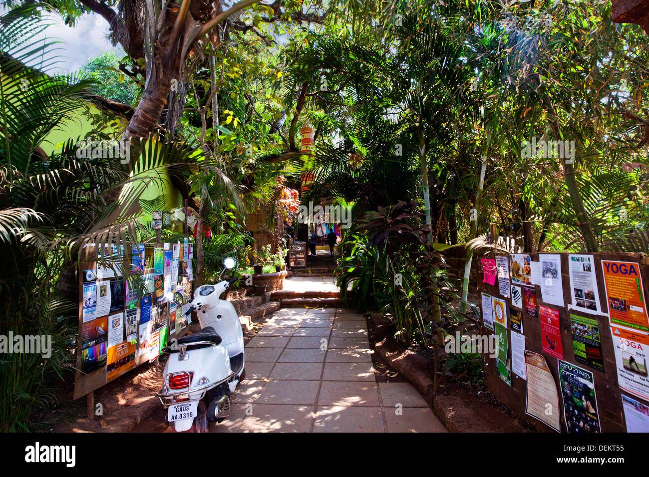 Weg in Richtung des Restaurants, German Bakery, Anjuna, NordGoa, Goa