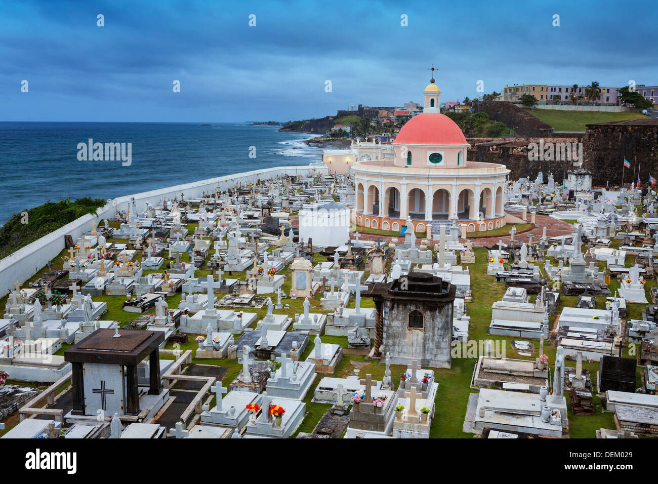 Luftaufnahme des Friedhofs in San Juan, Puerto Rico Stockfoto