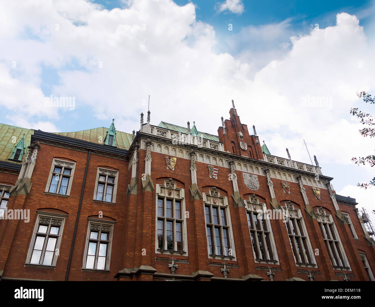 Gebäude der Universität in Krakau Polen Stockfoto