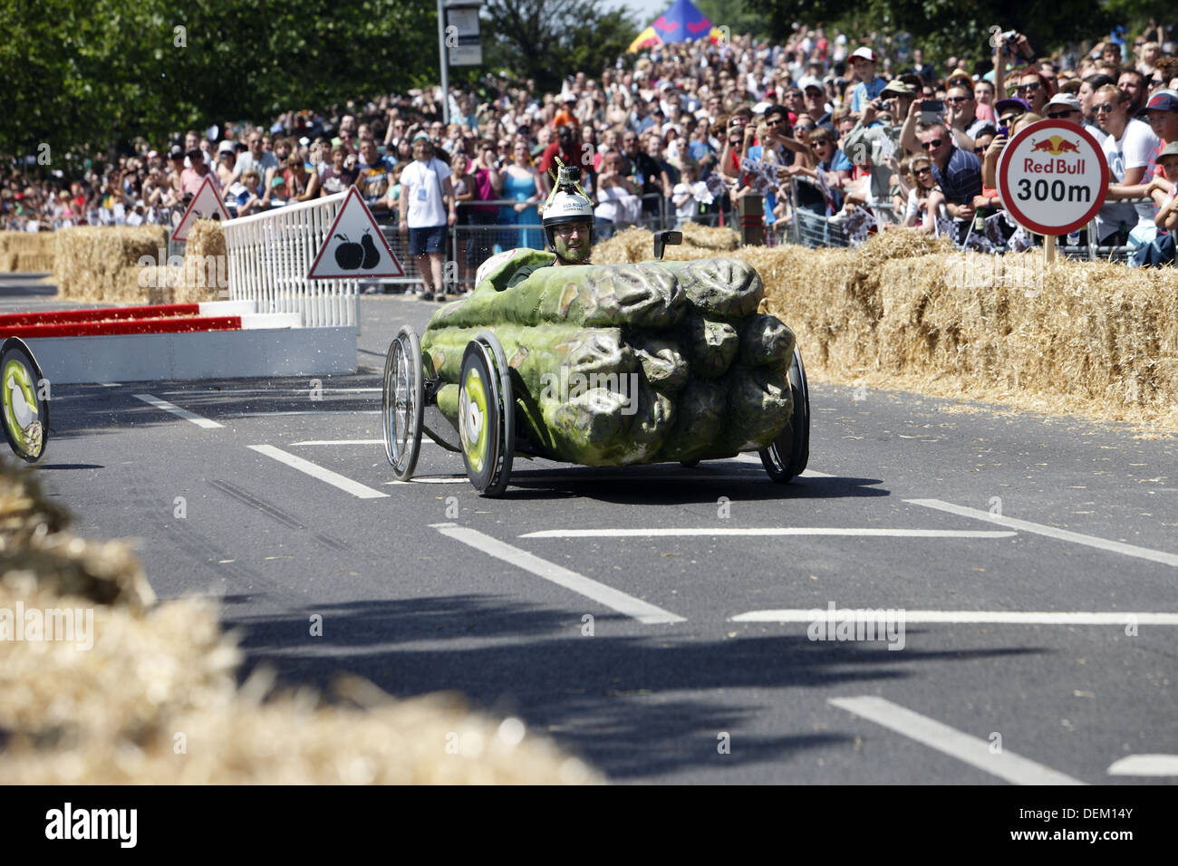 Red Bull Seifenkistenrennen, im Alexandra Palace in London, England im Sommer 2013 statt Stockfoto