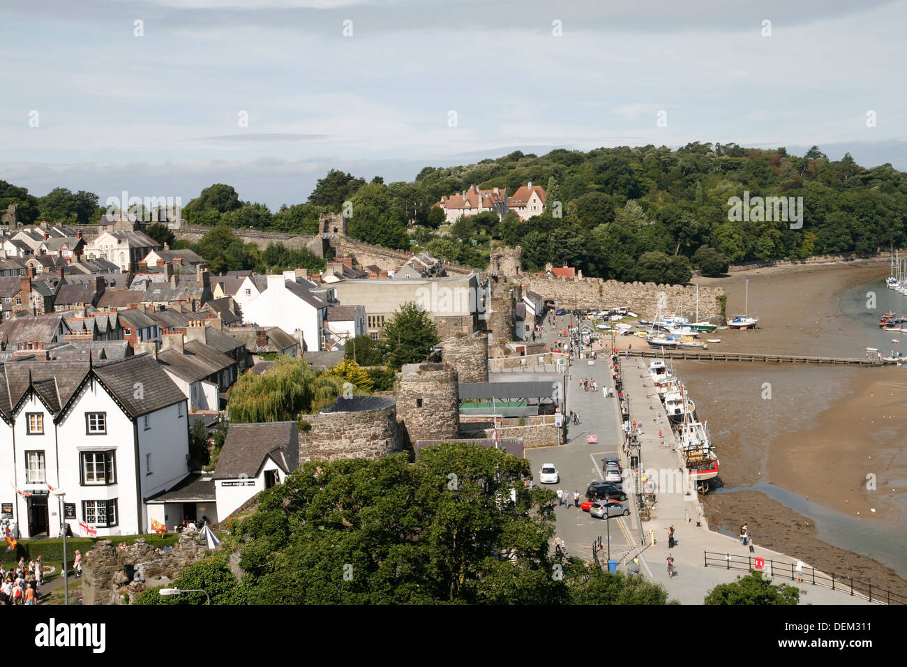Kai vom Schlossturm Conwy Wales UK Stockfoto