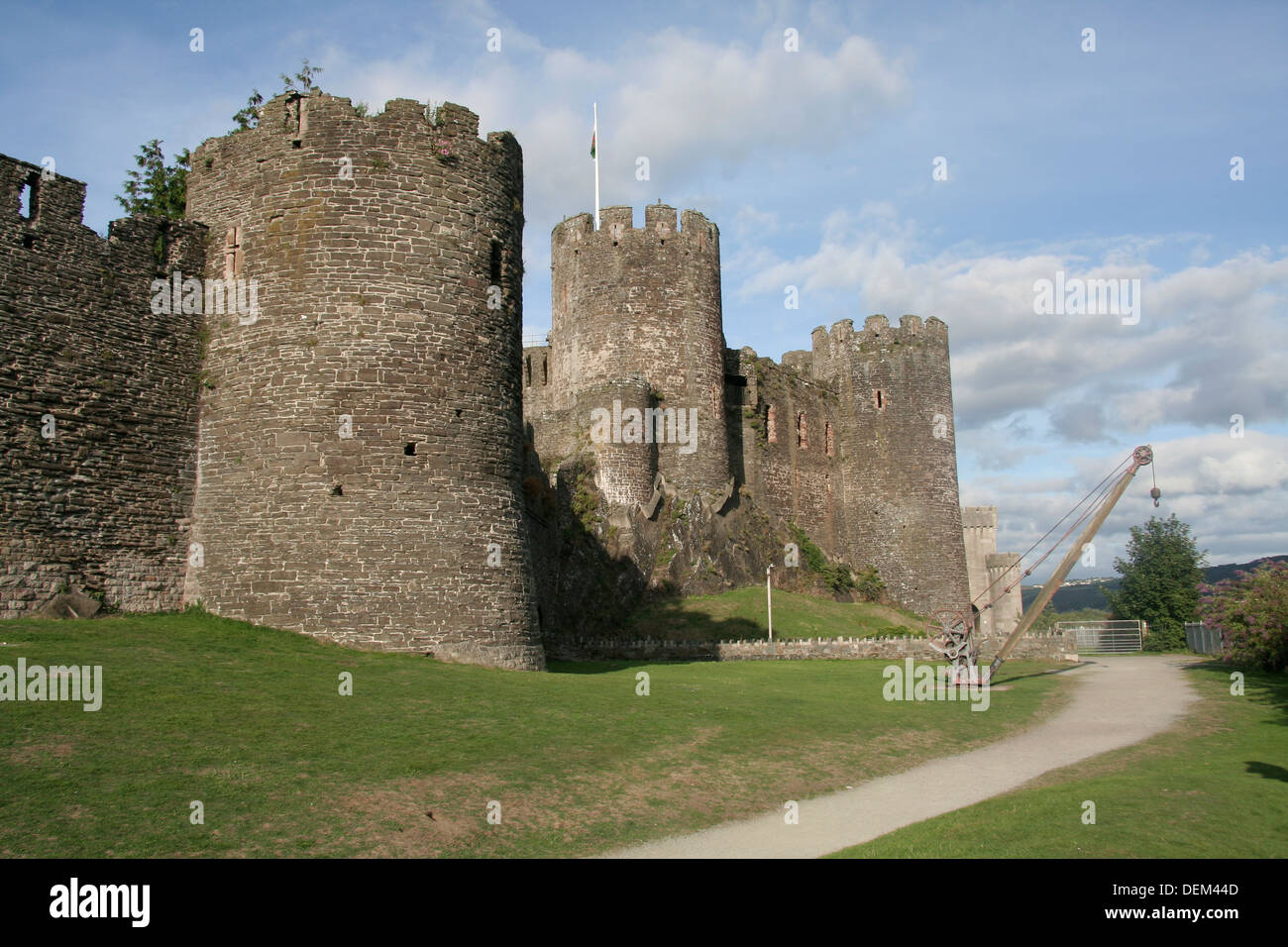 Stadtmauer und Burg Conwy Conwy Wales UK Stockfoto