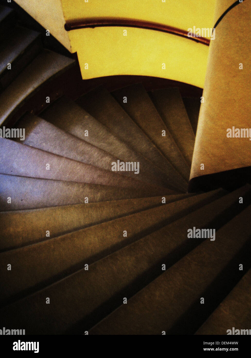 Spiralförmige Treppe High Angle View Stockfoto