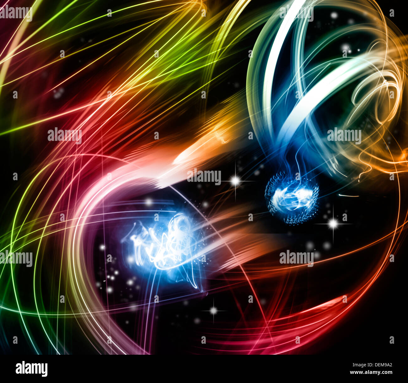 Swirly Abstrakt Linien futuristischen Weltraum-Hintergrund Stockfoto