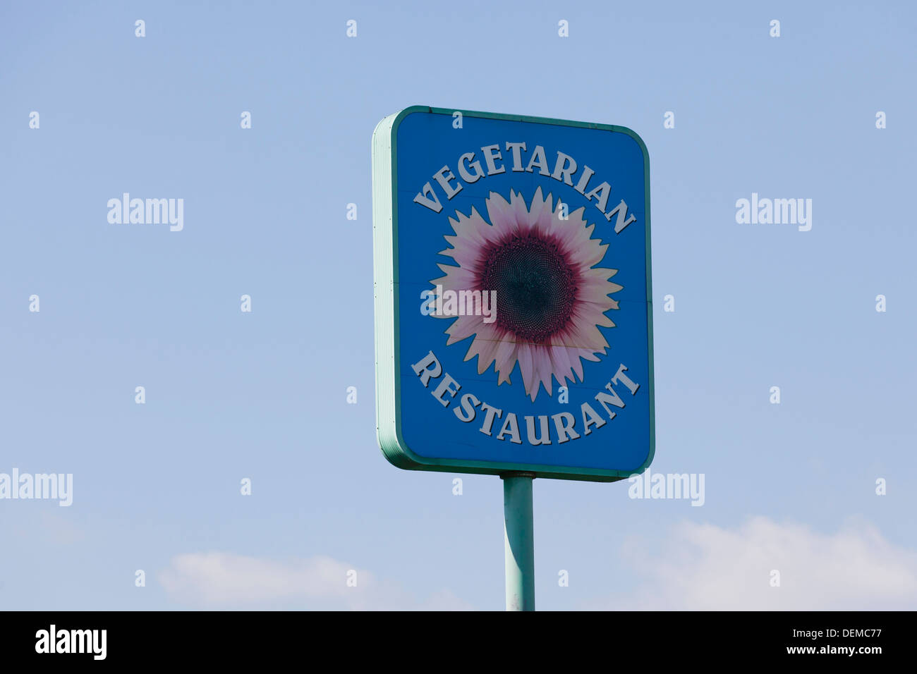 Vegetarisches Restaurant Zeichen Stockfoto