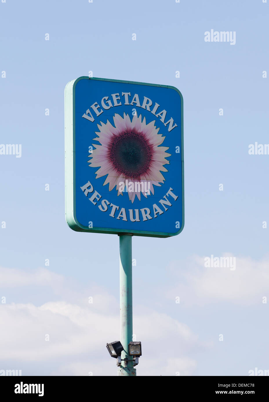 Vegetarisches Restaurant Zeichen Stockfoto