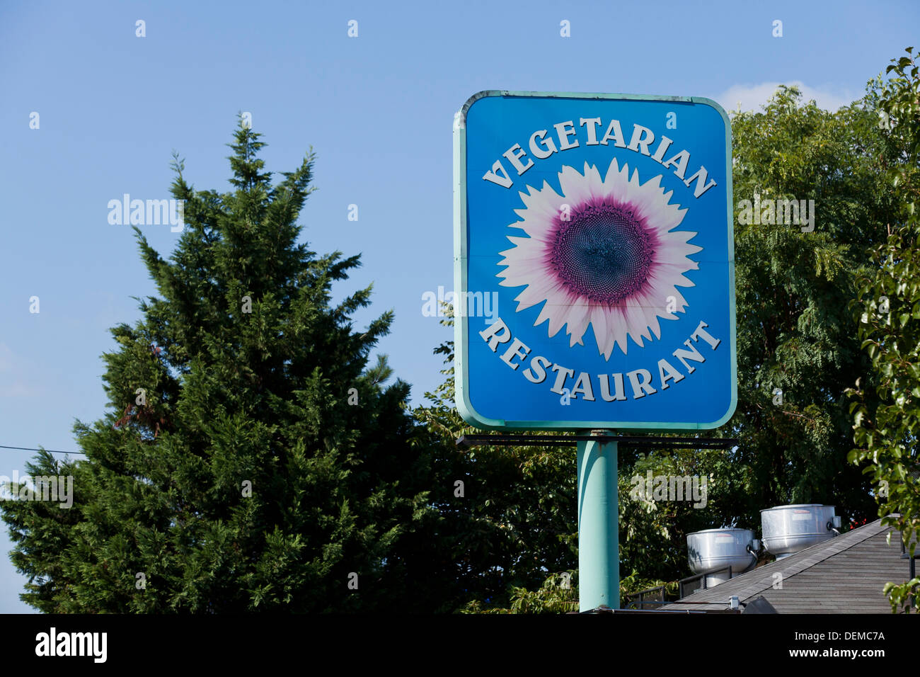 Vegetarisches Restaurant Zeichen Stockfoto