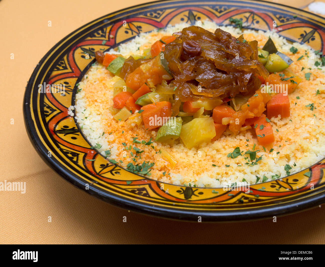 Marokkanische Küche - Couscous Stockfoto