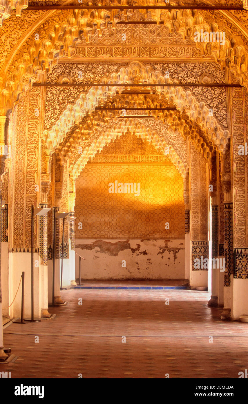 Kings Zimmer (Südost-Galerie). Palast der Löwen. Nazaries Paläste. Alhambra, Granada. Andalusien, Spanien Stockfoto