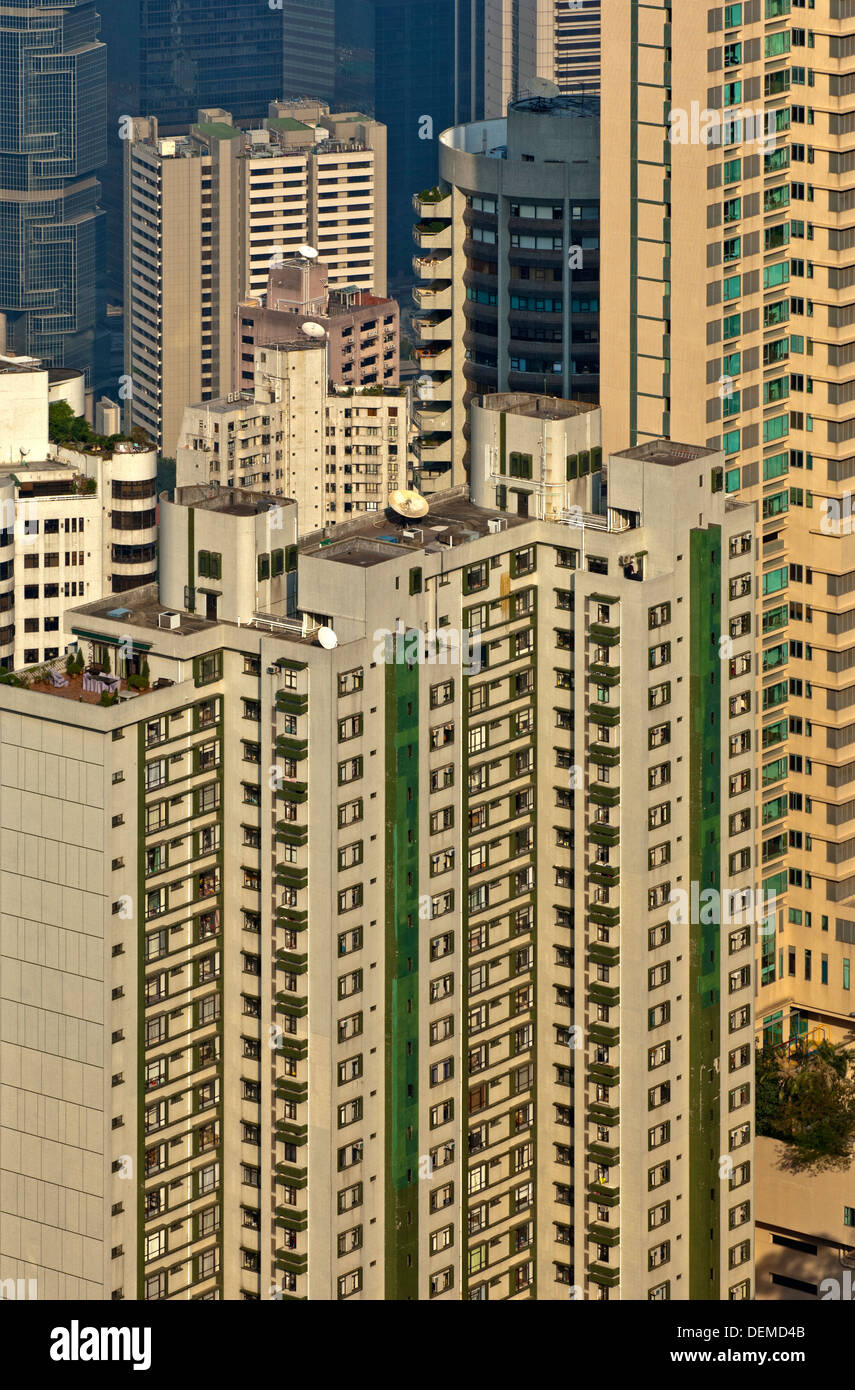 Pferdefigur Wohngebäude in Central District, Hong Kong Island, Hongkong Stockfoto