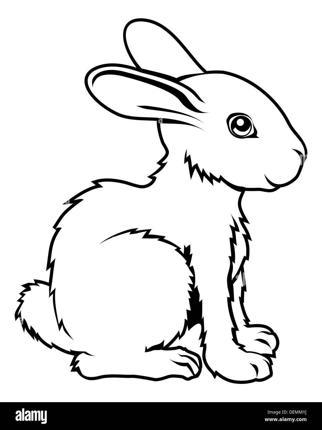 Eine Abbildung eines stilisierten Hasen tattoo vielleicht ein Kaninchen Stockfoto