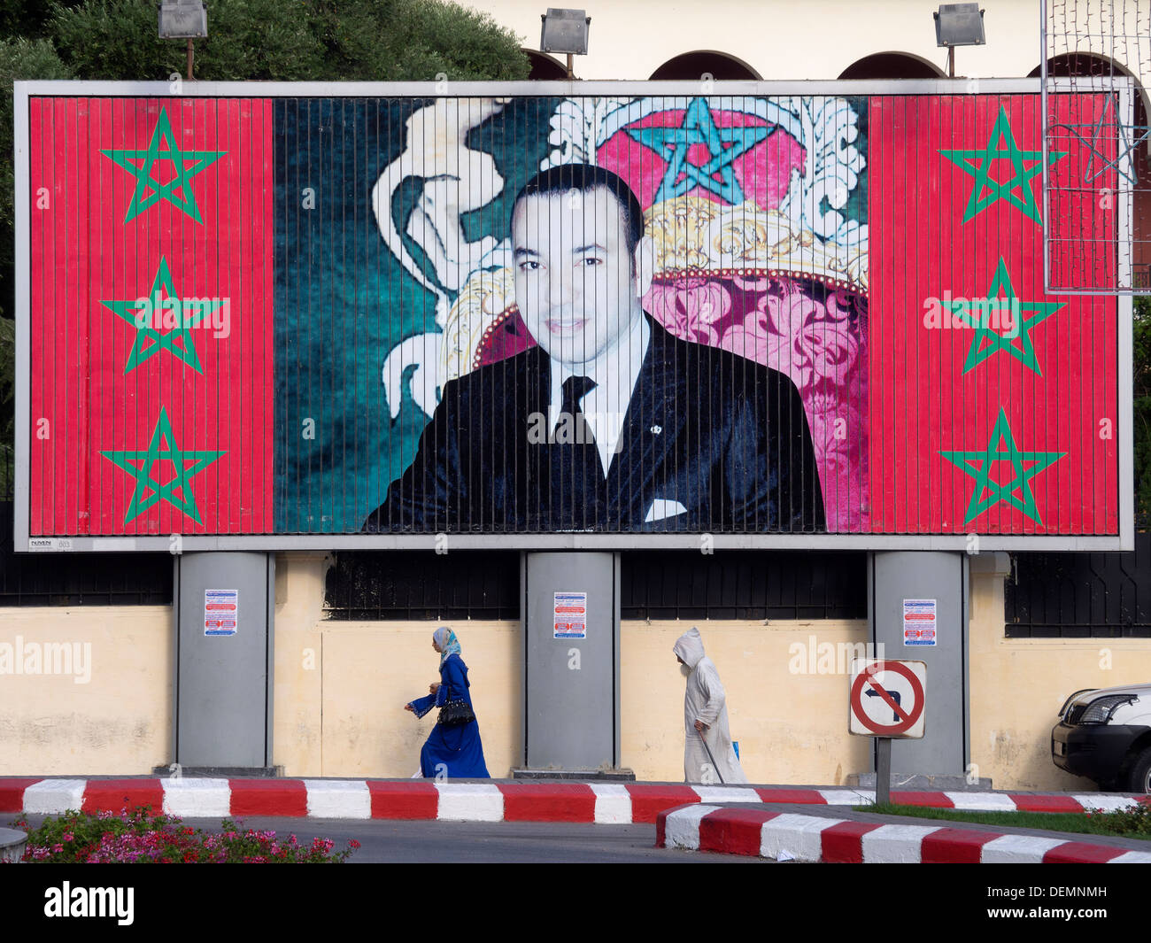 Plakat mit einem Bild von Mohammed VI - König von Marokko Stockfoto