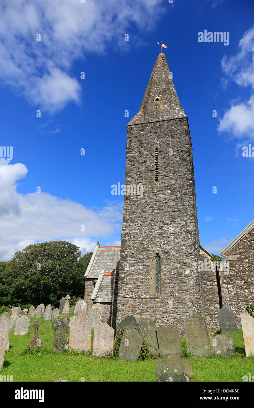 Rame Kirchturm; Cornwall; UK Stockfoto