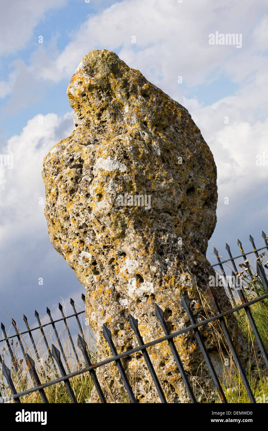 Die Rollright Stones. Der King-Stein, Warwickshire, England. Stockfoto