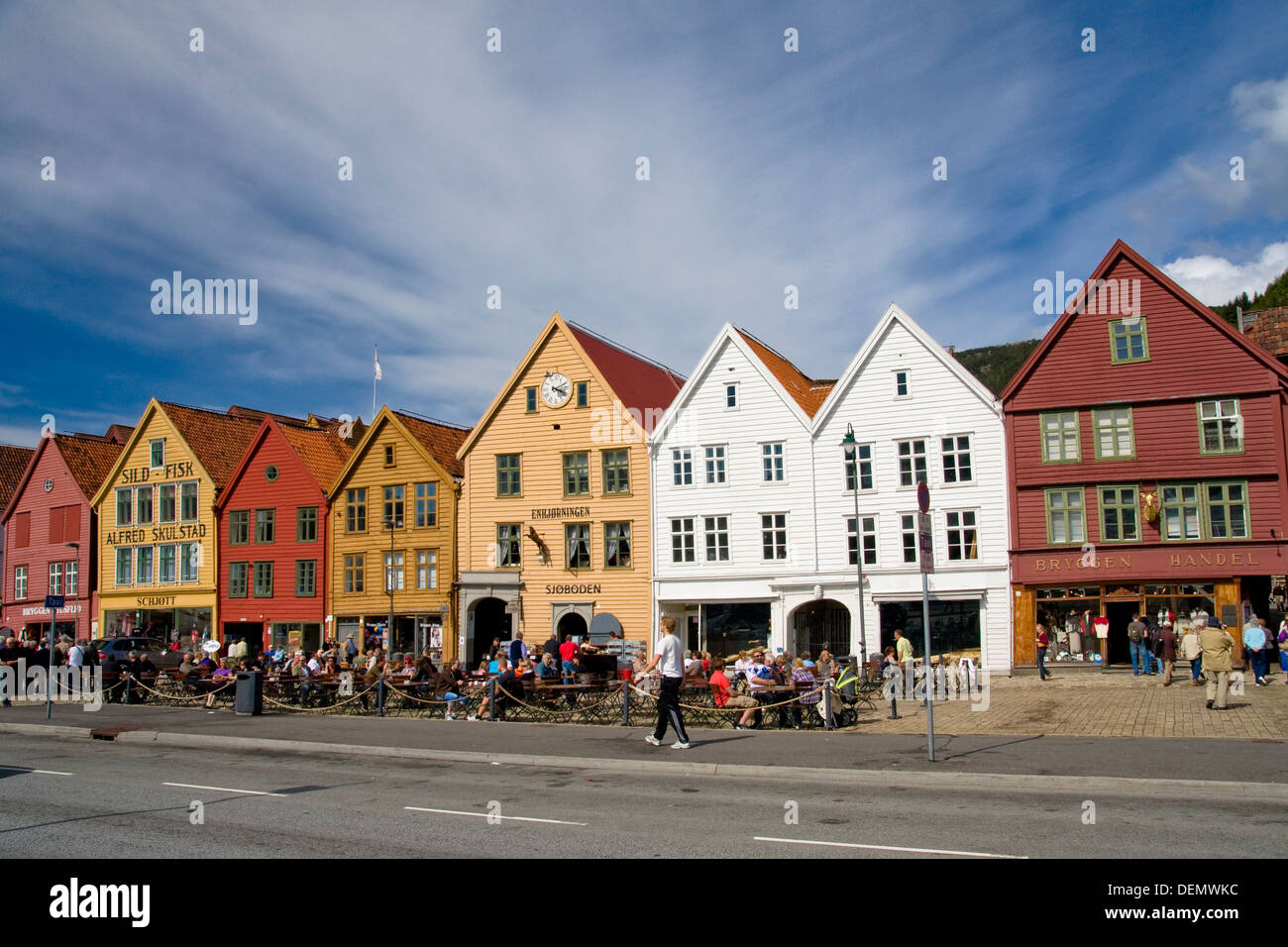 Bryggen, Bergen, Norwegen Stockfoto