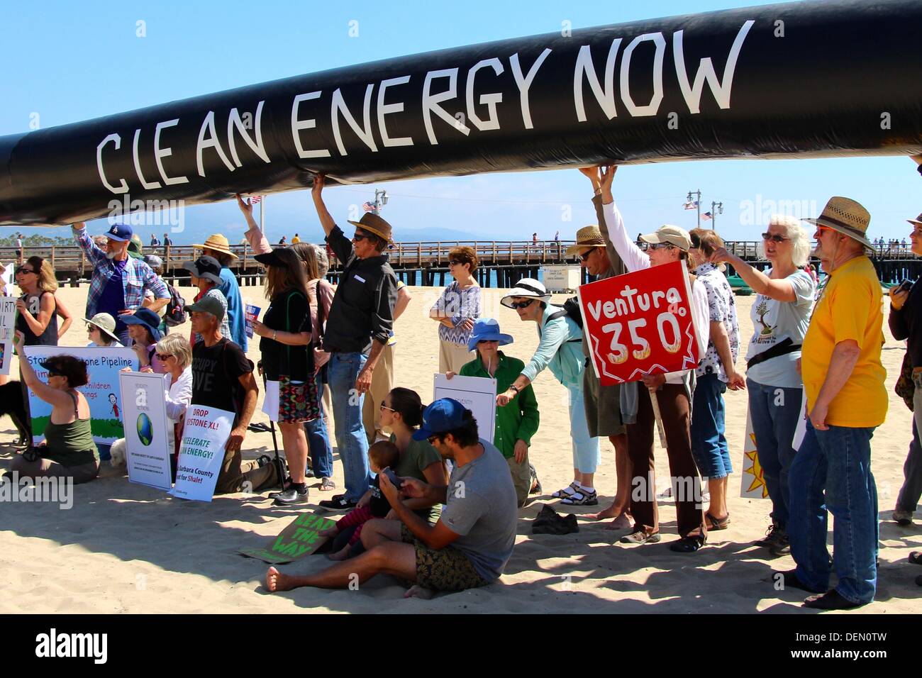 Saubere Energie, Keystone Pipeline Protest in Santa Barbara, Kalifornien, USA Stockfoto