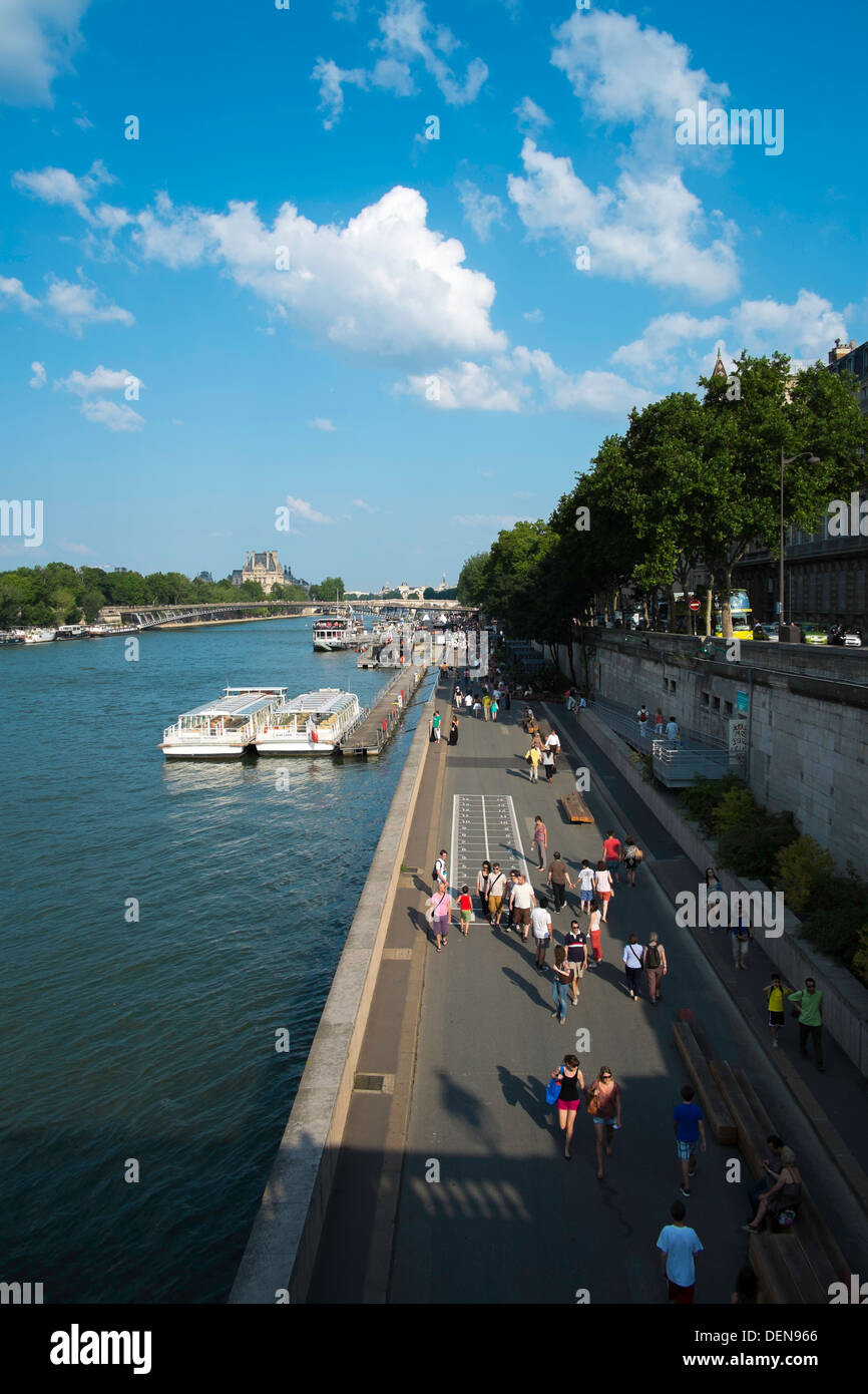 Abschnitt des Berges de Seine, Paris, Frankreich Stockfoto