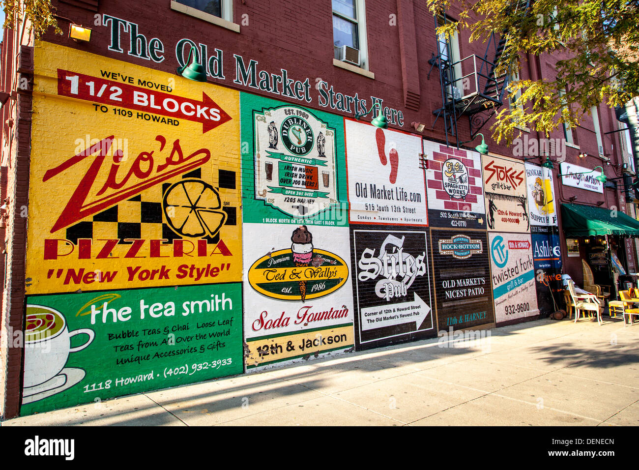 Alten Marktviertel in Omaha, Nebraska Stockfoto