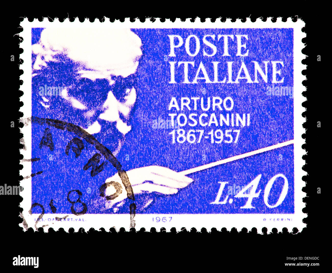 Briefmarke aus Italien mit Arturo Toscanini Stockfoto