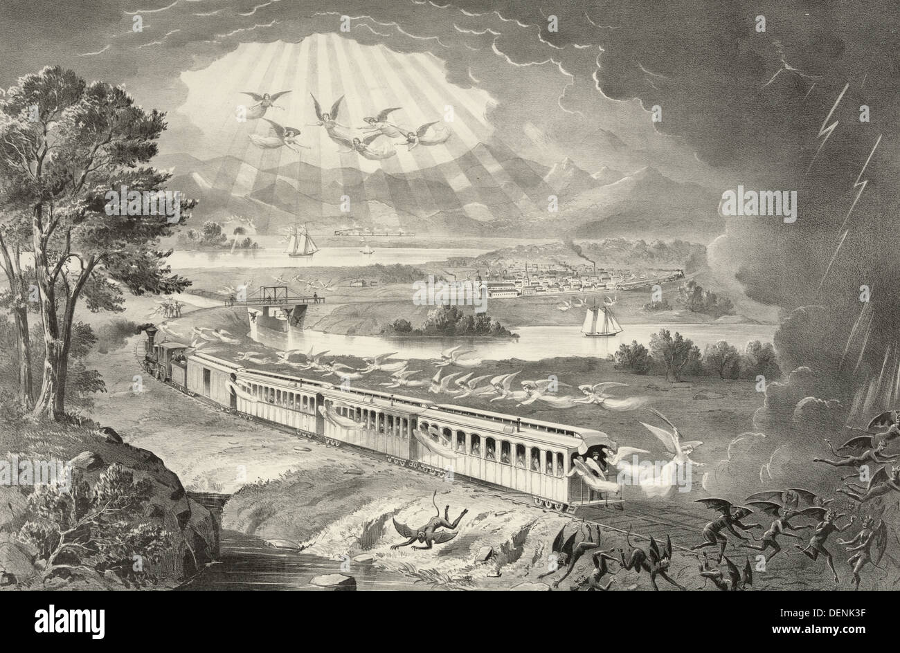 Schutz der Götter über sein Volk - erweitert Darstellung Gottes Schutz als Amerika nach Westen, 1876 Stockfoto