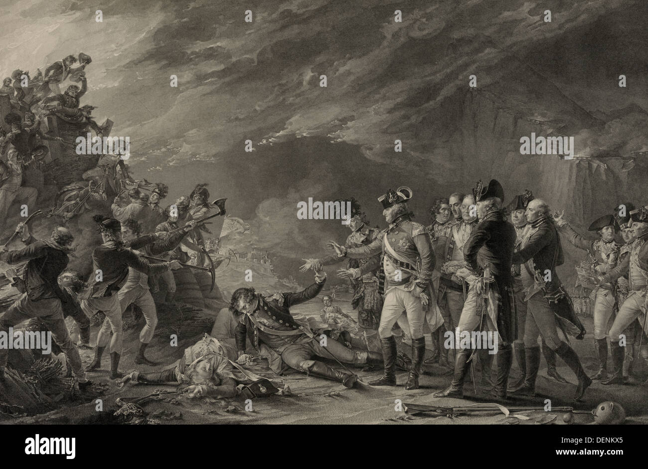 Die Sortie gemacht durch die Garnison von Gibraltar in den Morgenstunden des 27. November 1781 Stockfoto