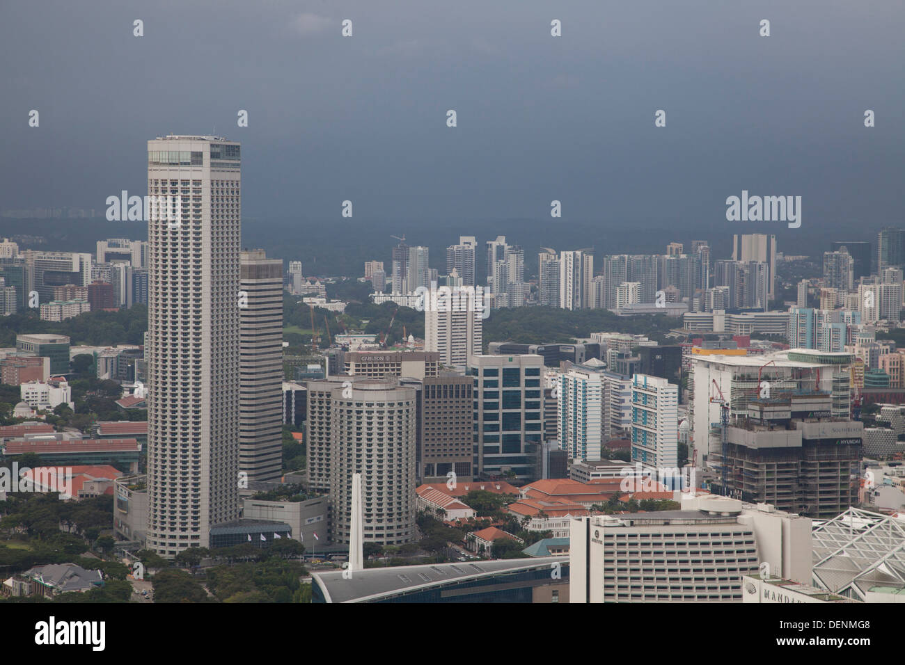 Singapur Singapur Meer Gebäude Stadtbüros moderne Landschaft Panorama Asien kalt Bucht Lichtarchitektur Stockfoto