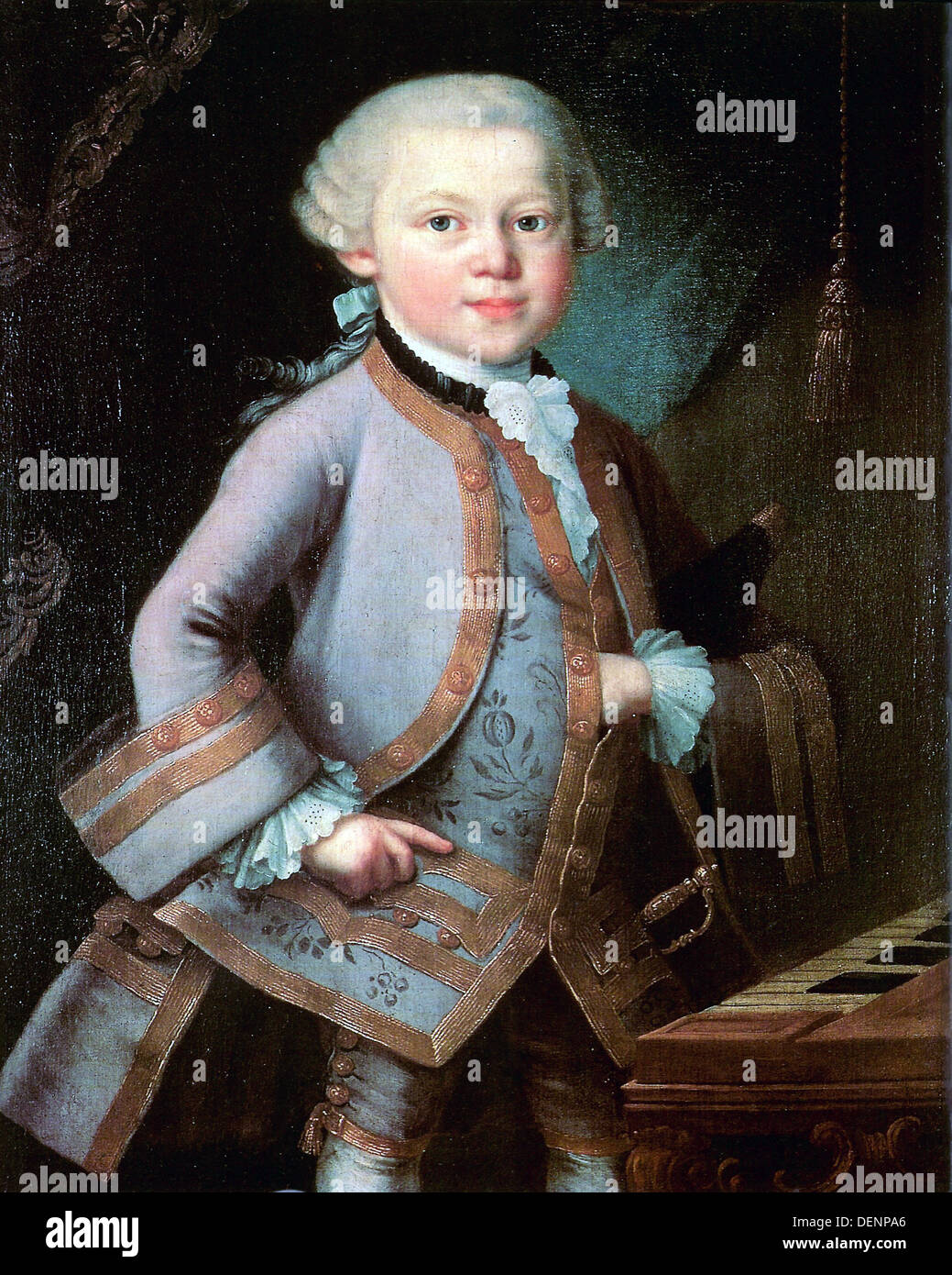 Mozart im Alter von sechs Jahren, Wolfgang Amadeus Mozart, Komponist Stockfoto