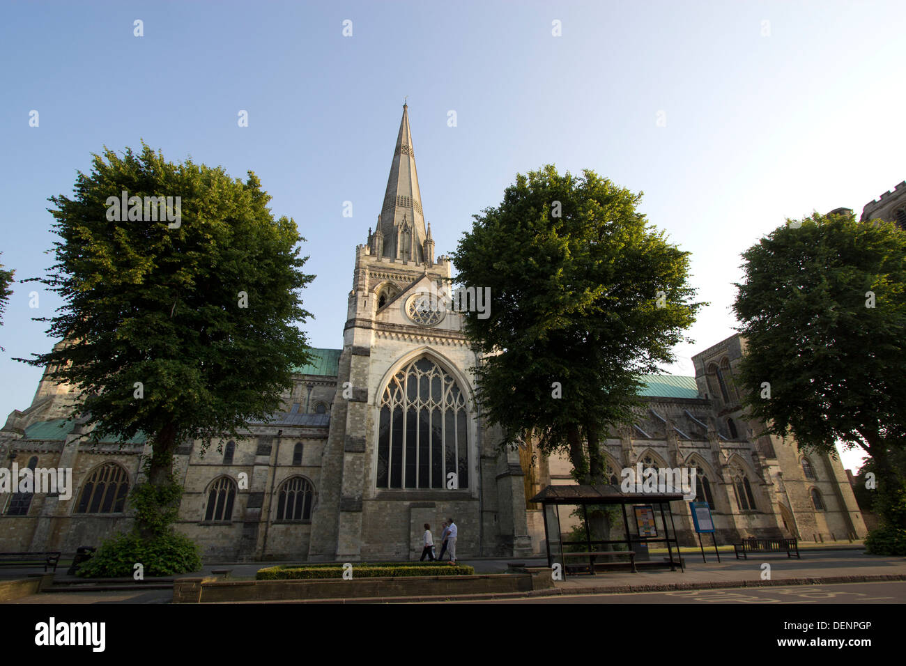 Nördliche Stirnseite der Chichester Kathedrale in West Sussex UK Stockfoto