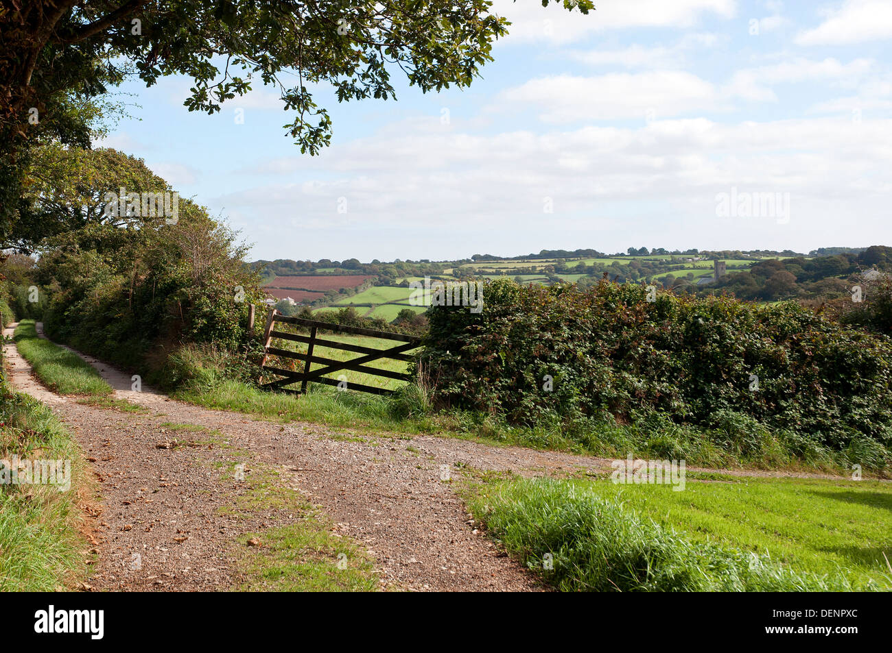 Die Landschaft in der Nähe von Truro in Cornwall, Großbritannien Stockfoto
