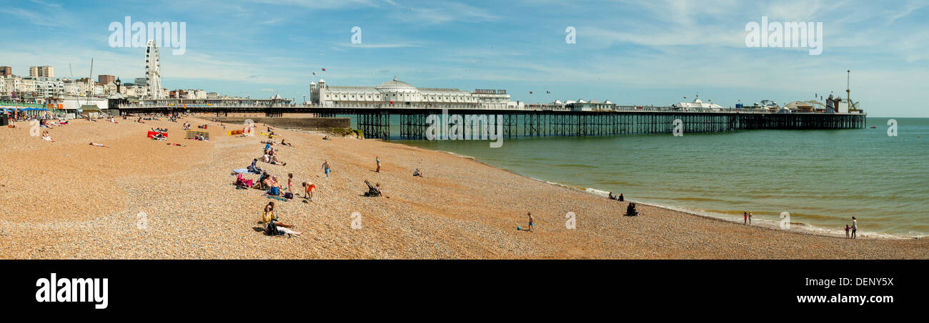 Brighton Pier Panorama, Brighton, East Sussex, England Stockfoto