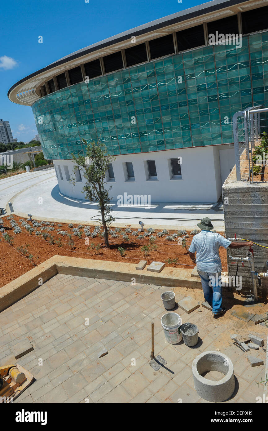 Das Exterieur des das Eretz Israel Museum, Glaspavillon. Stockfoto