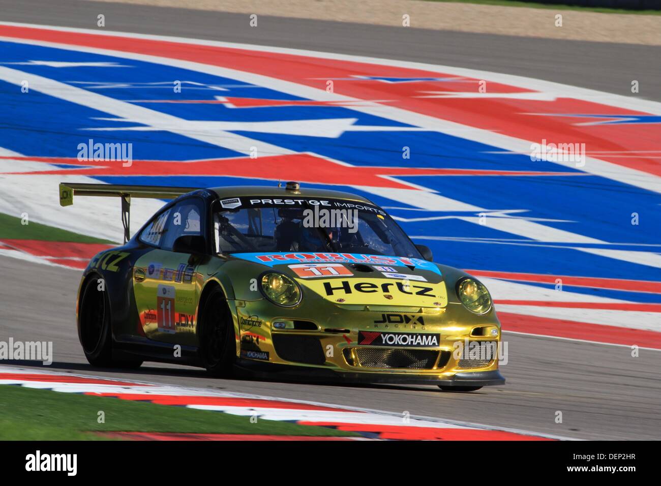 Austin, Texas, USA. 21. September 2013. #11 JDX RACING (USA) PORSCHE 911 GT3 CUP MIKE HEDLUND (USA) JAN HEYLEN (USA) Credit: Action Plus Sport/Alamy Live News Stockfoto