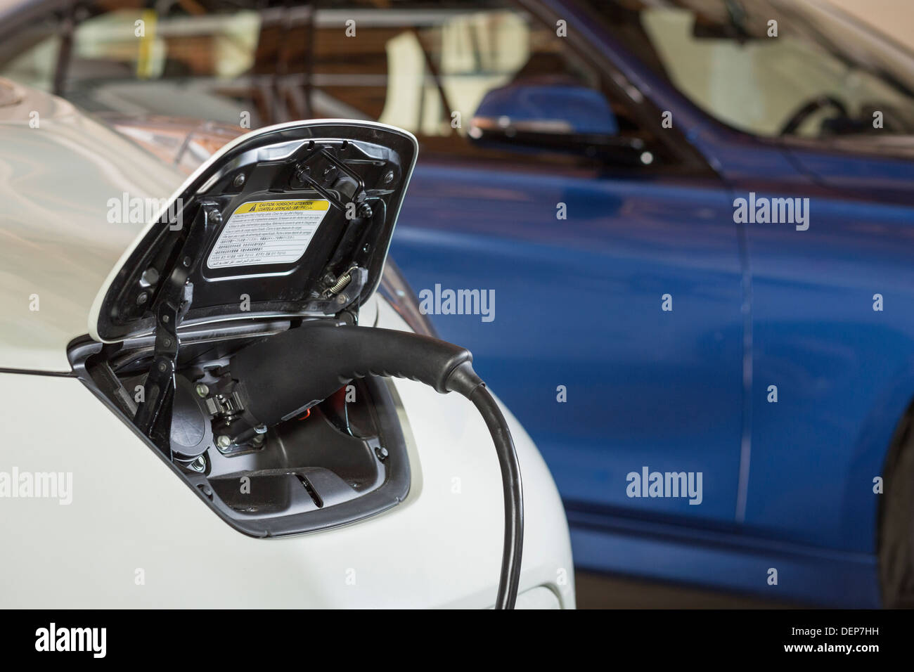 Nahaufnahme von Elektro-Auto-Ladegerät Stockfoto