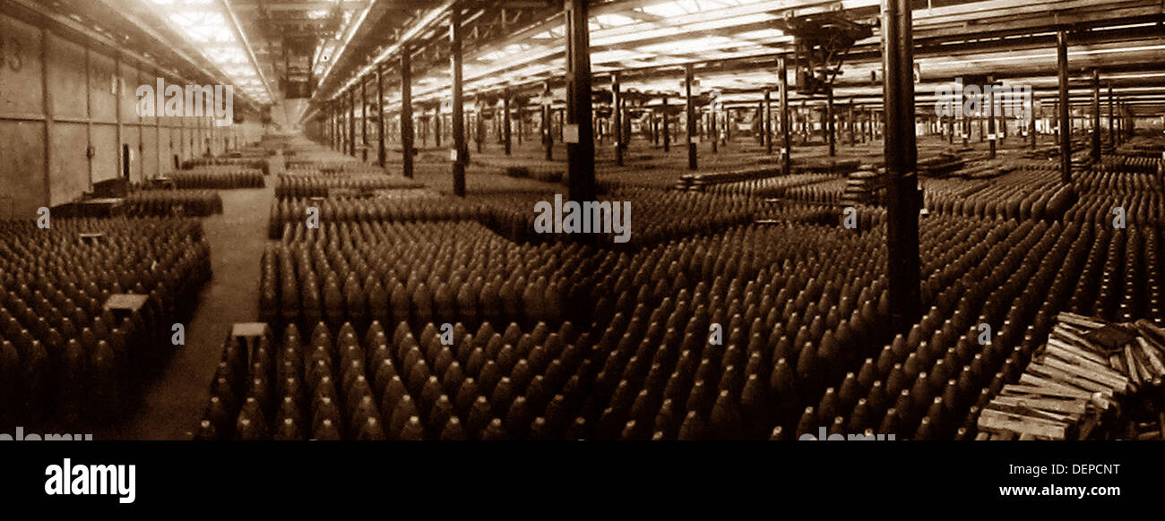 Munitionsfabrik während WW1 Stockfoto