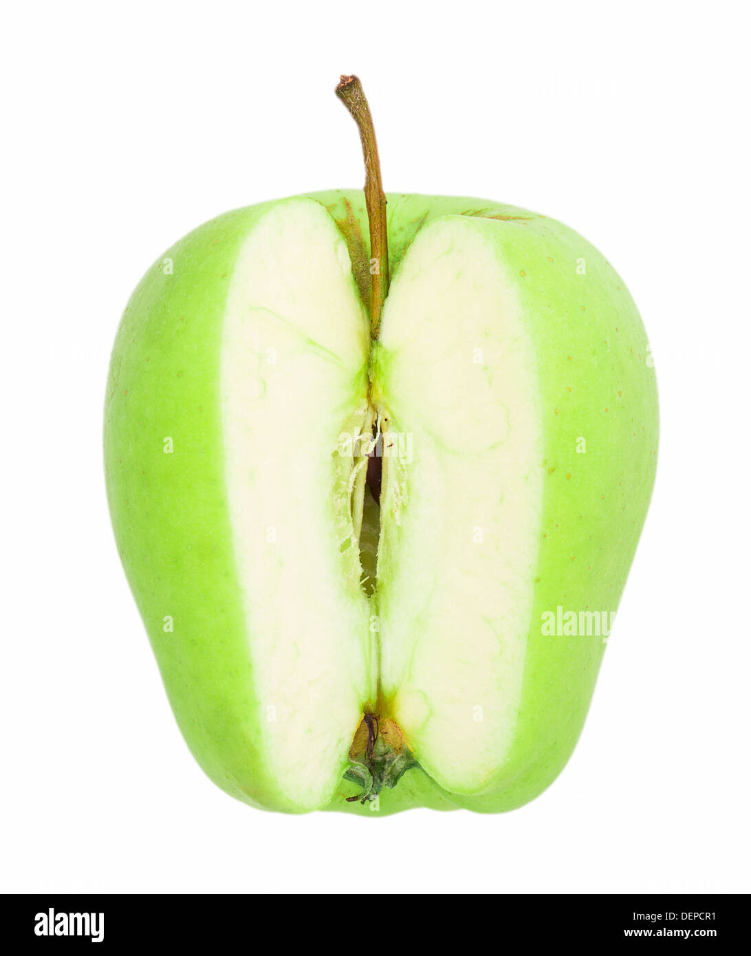 Apfel in Scheiben geschnitten isolierten auf weißen Hintergrund Stockfoto