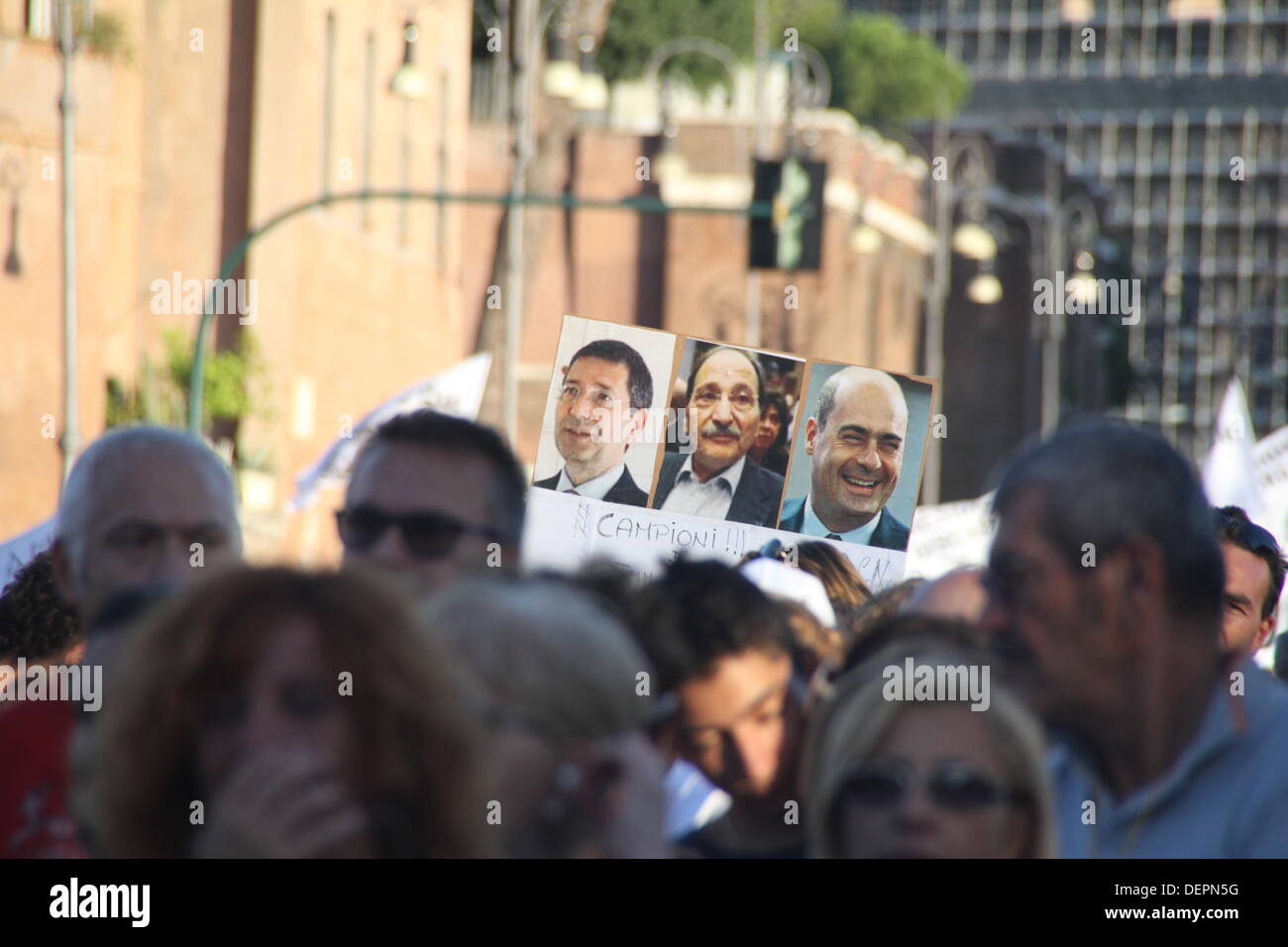 Rom, Italien. 21. September 2013. Protest gegen die Deponie bei Divino Amore Falcognana Bereich, Rom, Italien: Gari Wyn Williams / Alamy Live News Stockfoto