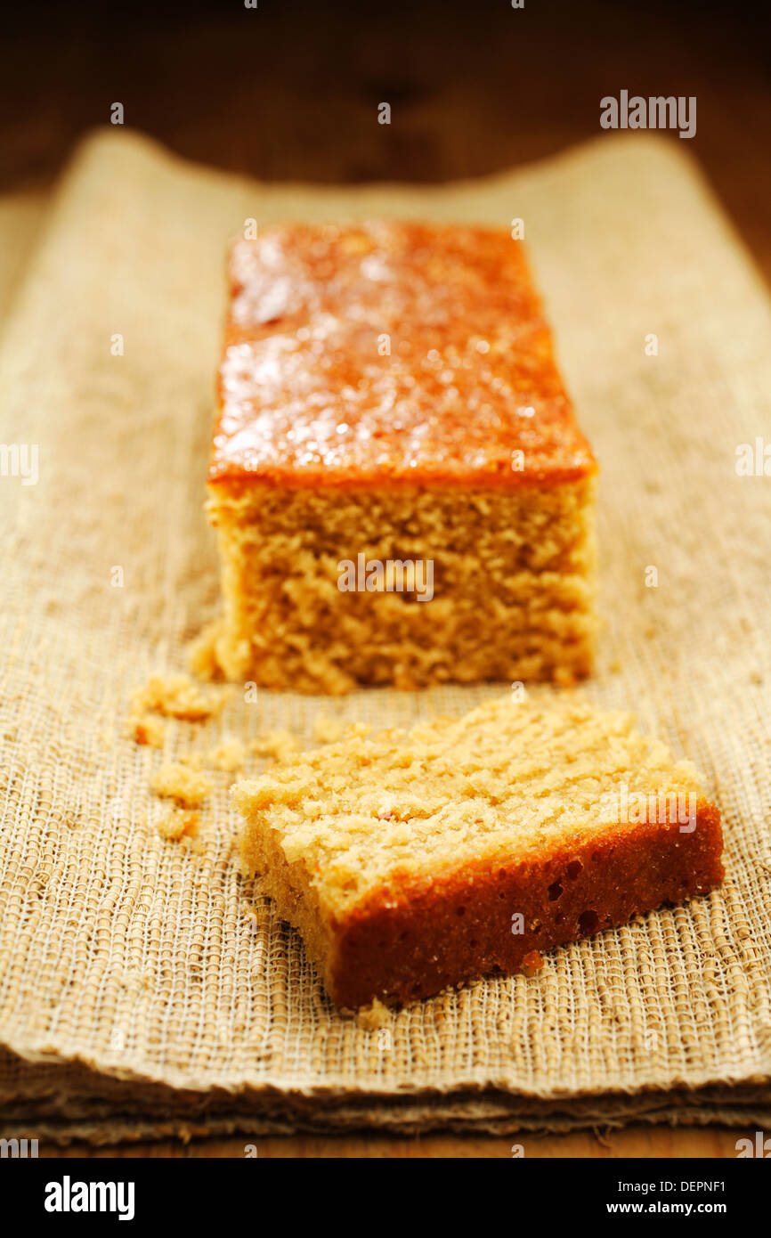 Yorkshire Parkin Brot Kuchen, Nahaufnahme Stockfoto