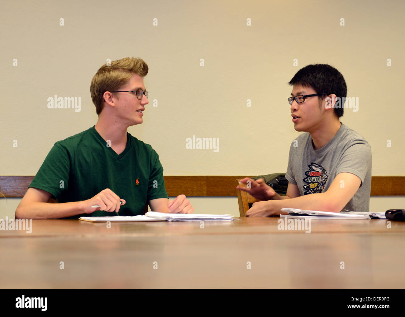 Yale University English Language Institute ausländische Studenten, chinesische und europäische, lernen Sie Englisch als zweite Sprache. Stockfoto