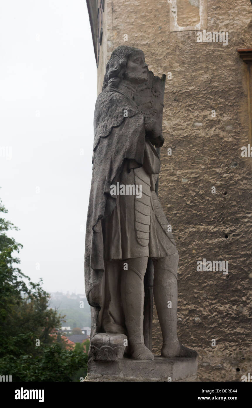 Skulptur im Schloss Cesky Krumlov Stockfoto