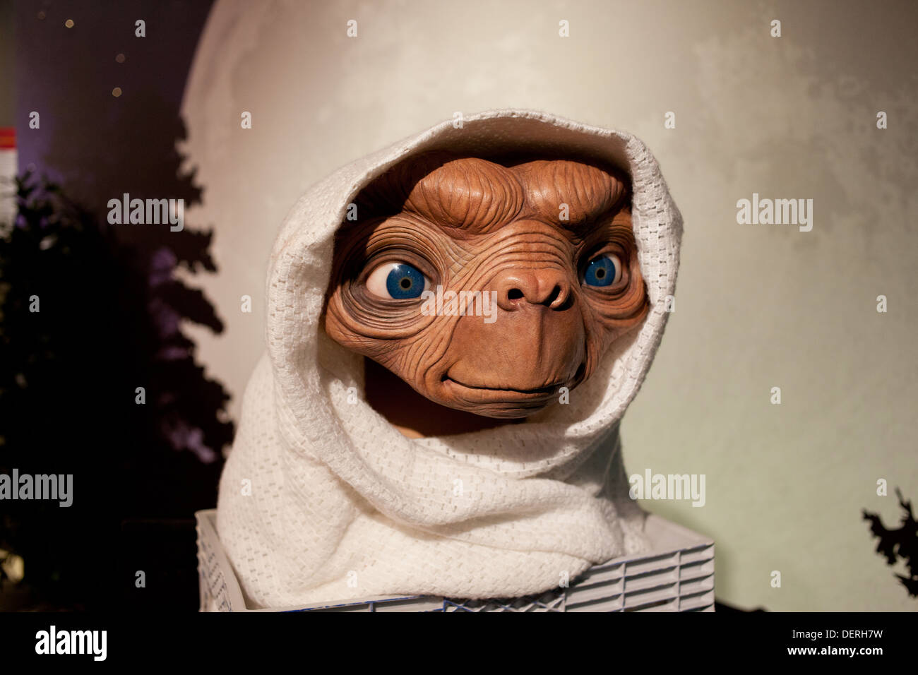 E.t. der Außerirdische von Steven Spielberg Film Wachs Figur in Madame Tussauds Amsterdam, Holland, Niederlande. Stockfoto