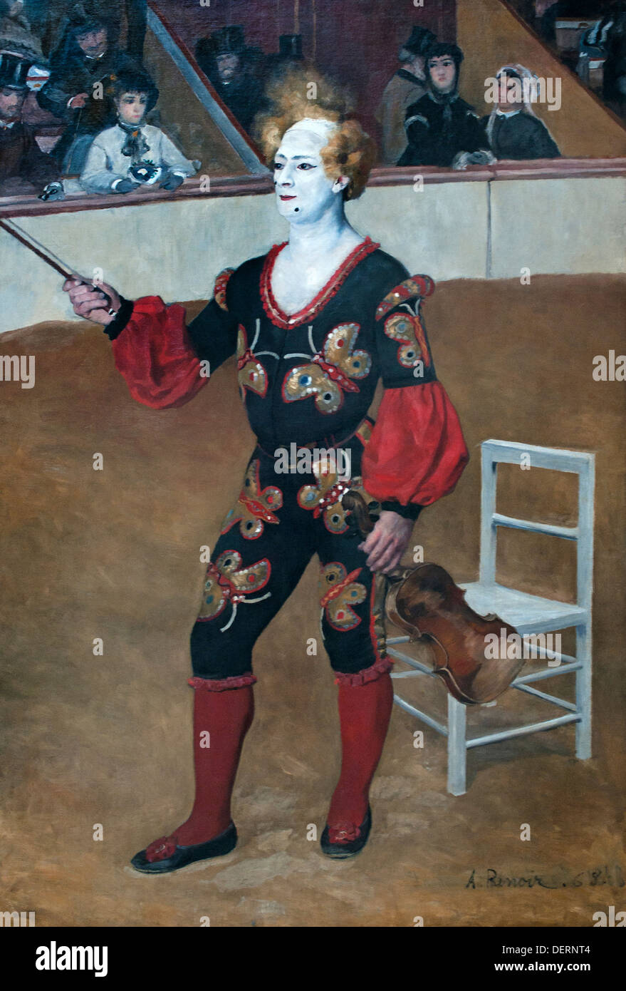Der Clown musikalische 1868 Pierre Auguste Renoir 1841-1919 Französisch impressionistischen Frankreich Stockfoto