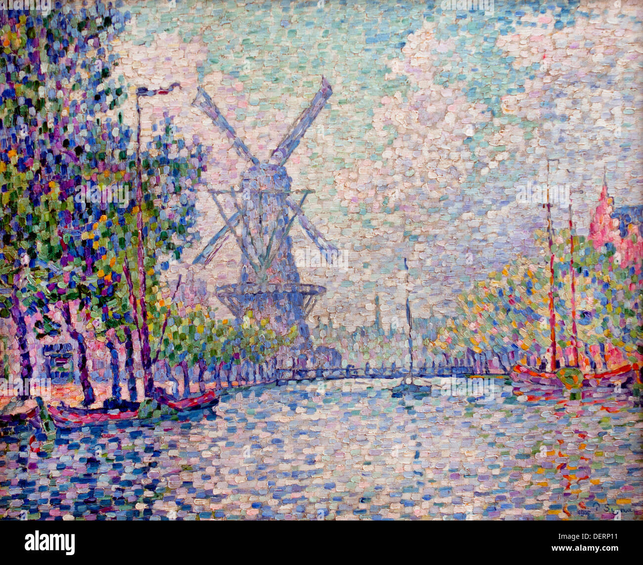 Rotterdam-Mühle-Kanal Morgen 1906 Paul Signac 1865-1935 Frankreich Französisch Stockfoto