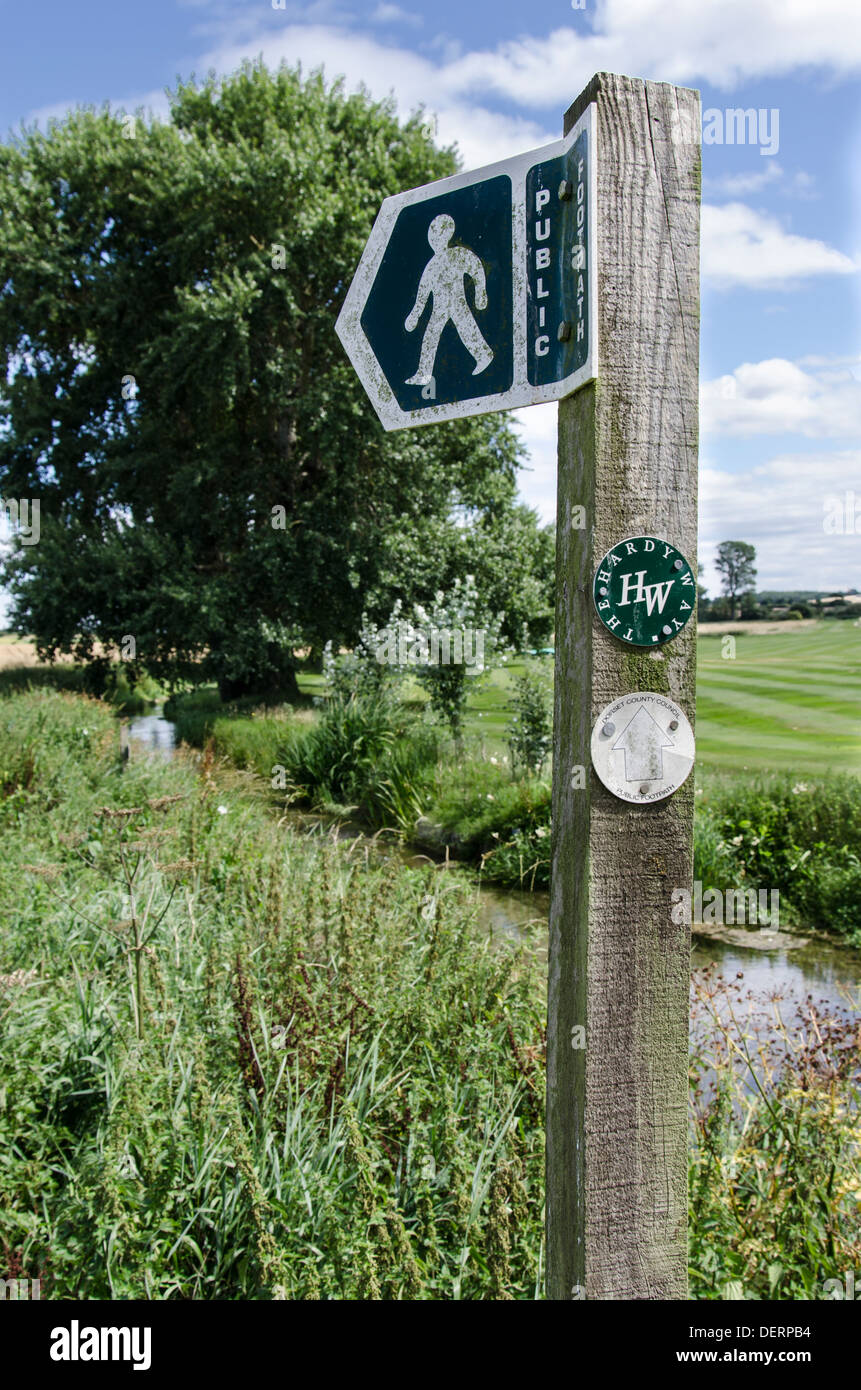 Wanderweg-Zeichen Stockfoto