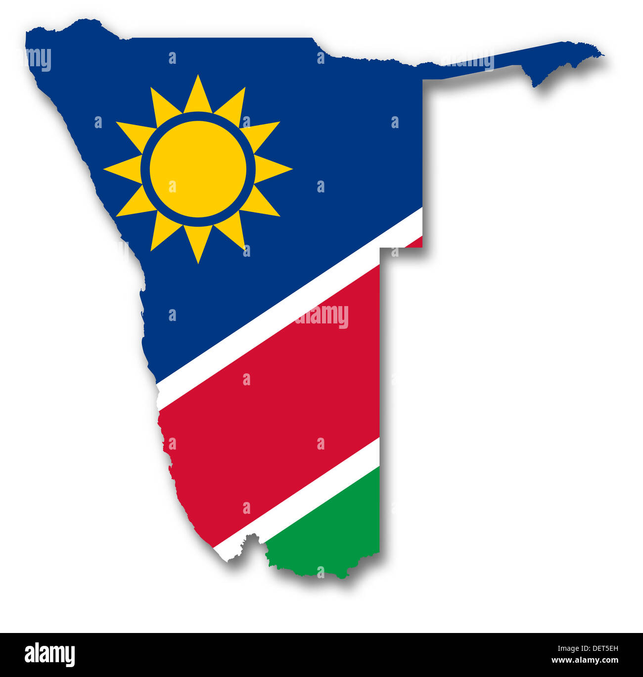 Karte und Flagge von Namibia Stockfoto