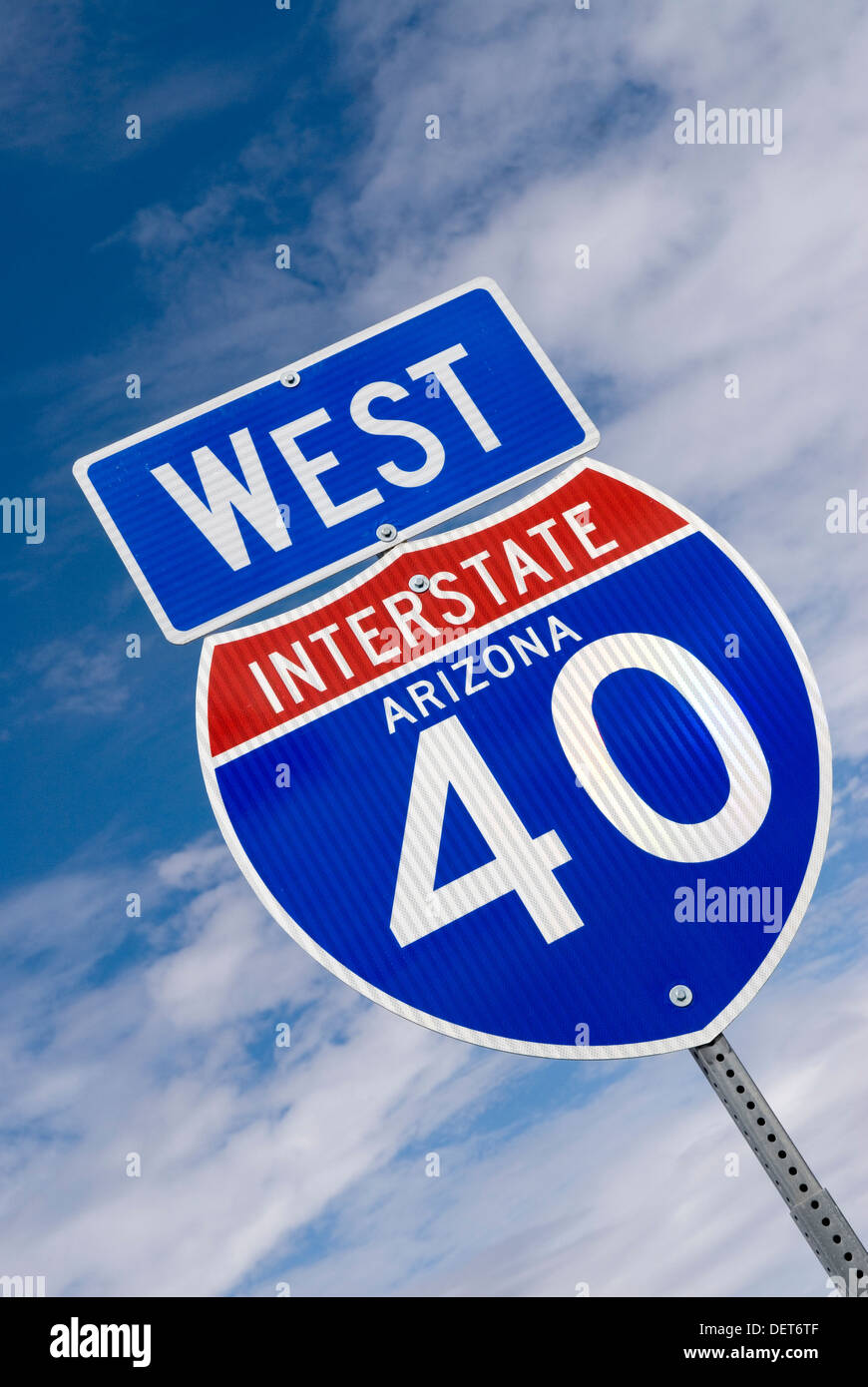 40 Zeichen USA West Interstate Arizona. Stockfoto