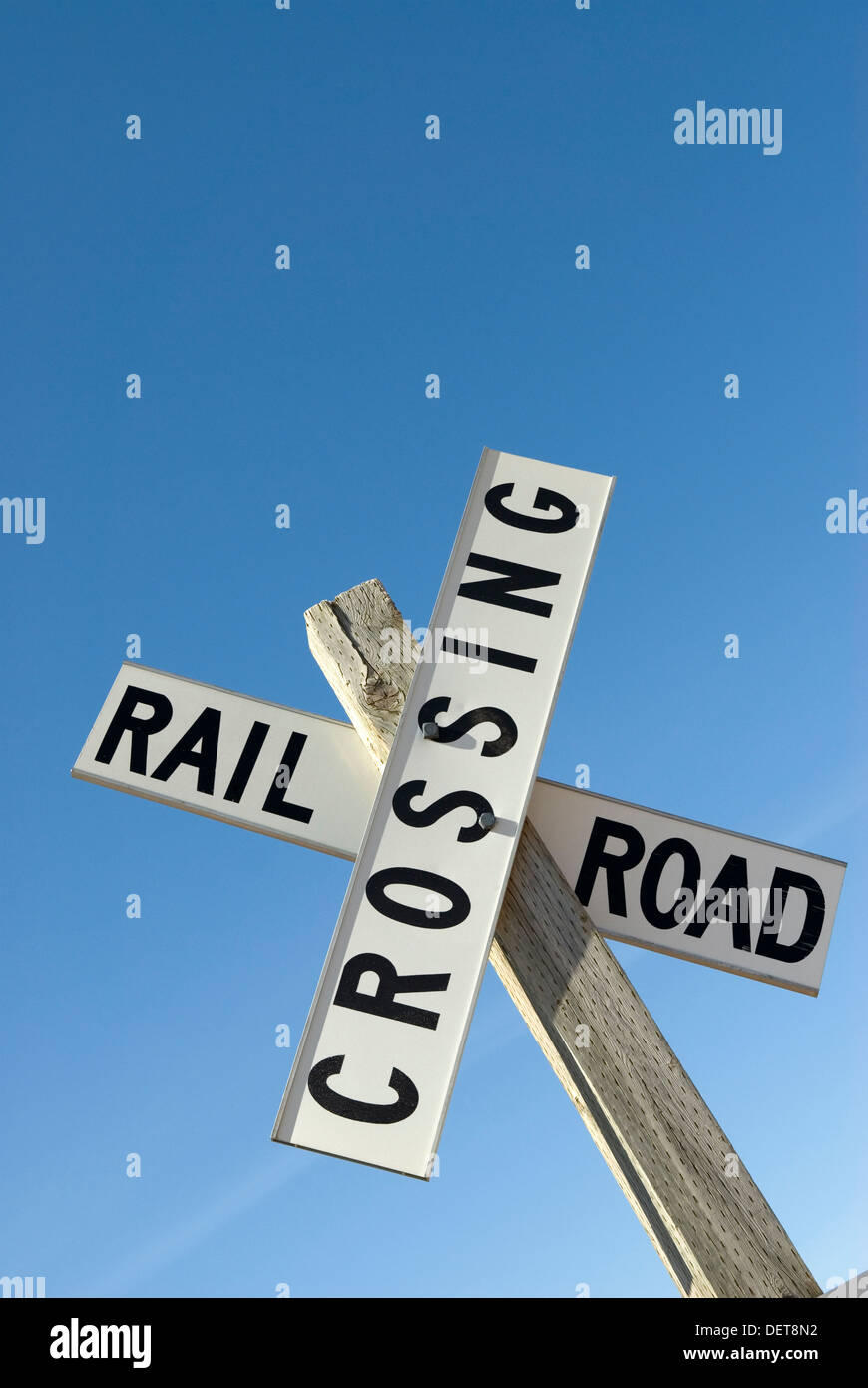 Bahnübergang USA Sign. Stockfoto