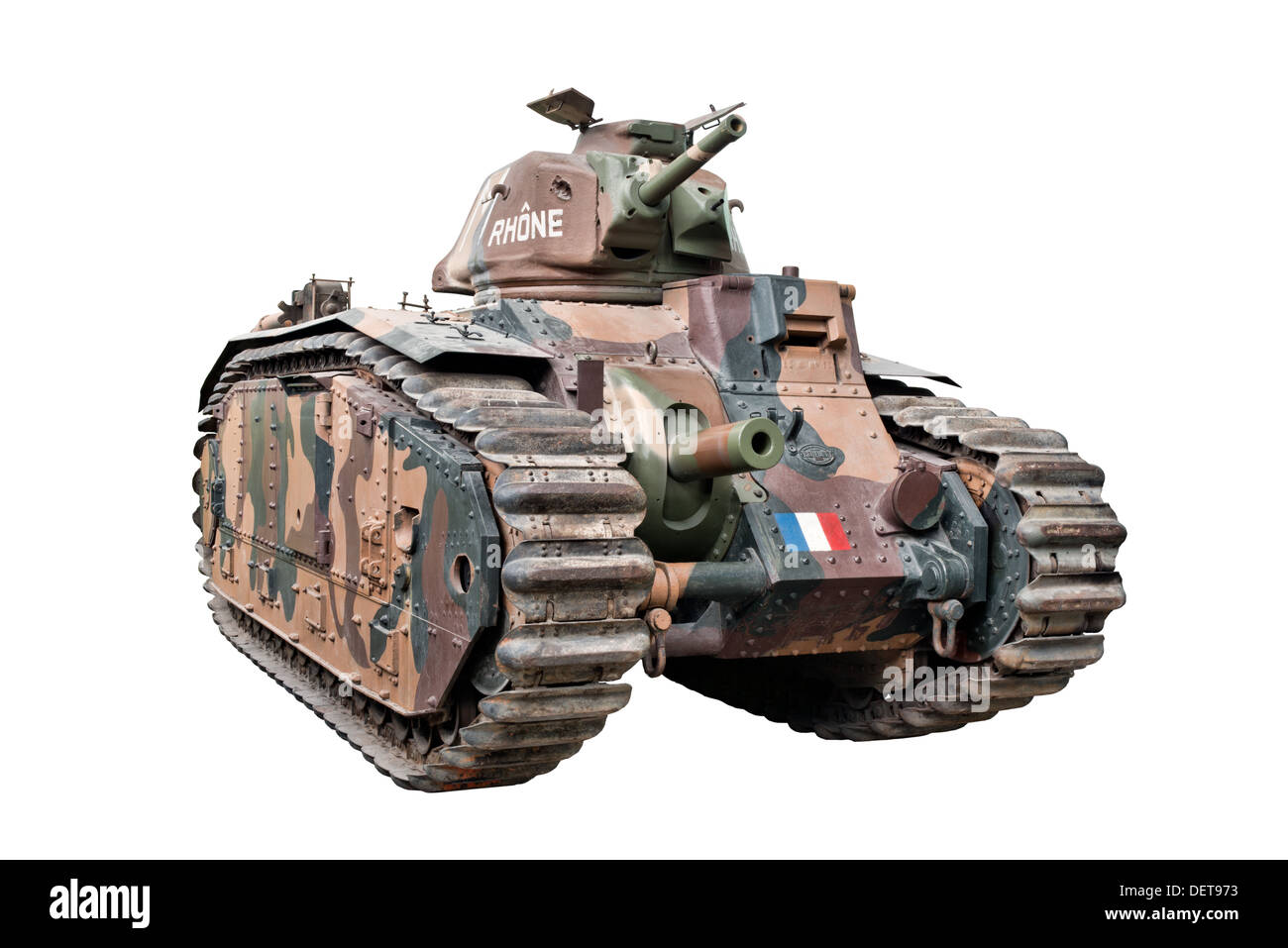 Ein Schnitt aus einem Renault B1 Bis schweren Kampfpanzer verwendet durch die französische Armee bei Ausbruch des 2. Weltkrieges Stockfoto
