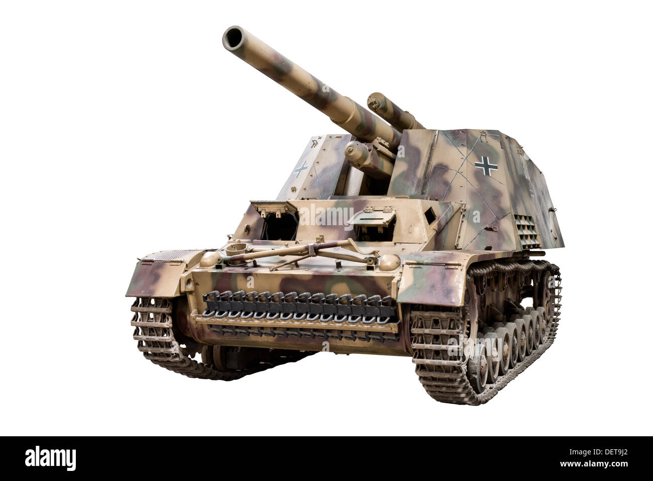 Ein Schnitt von einer Hummel (Sd.Kfz.165) 150mm selbst angetrieben schwere Feld Haubitze. Verwendet durch die Nazi-Wehrmacht während des 2. Weltkrieges Stockfoto