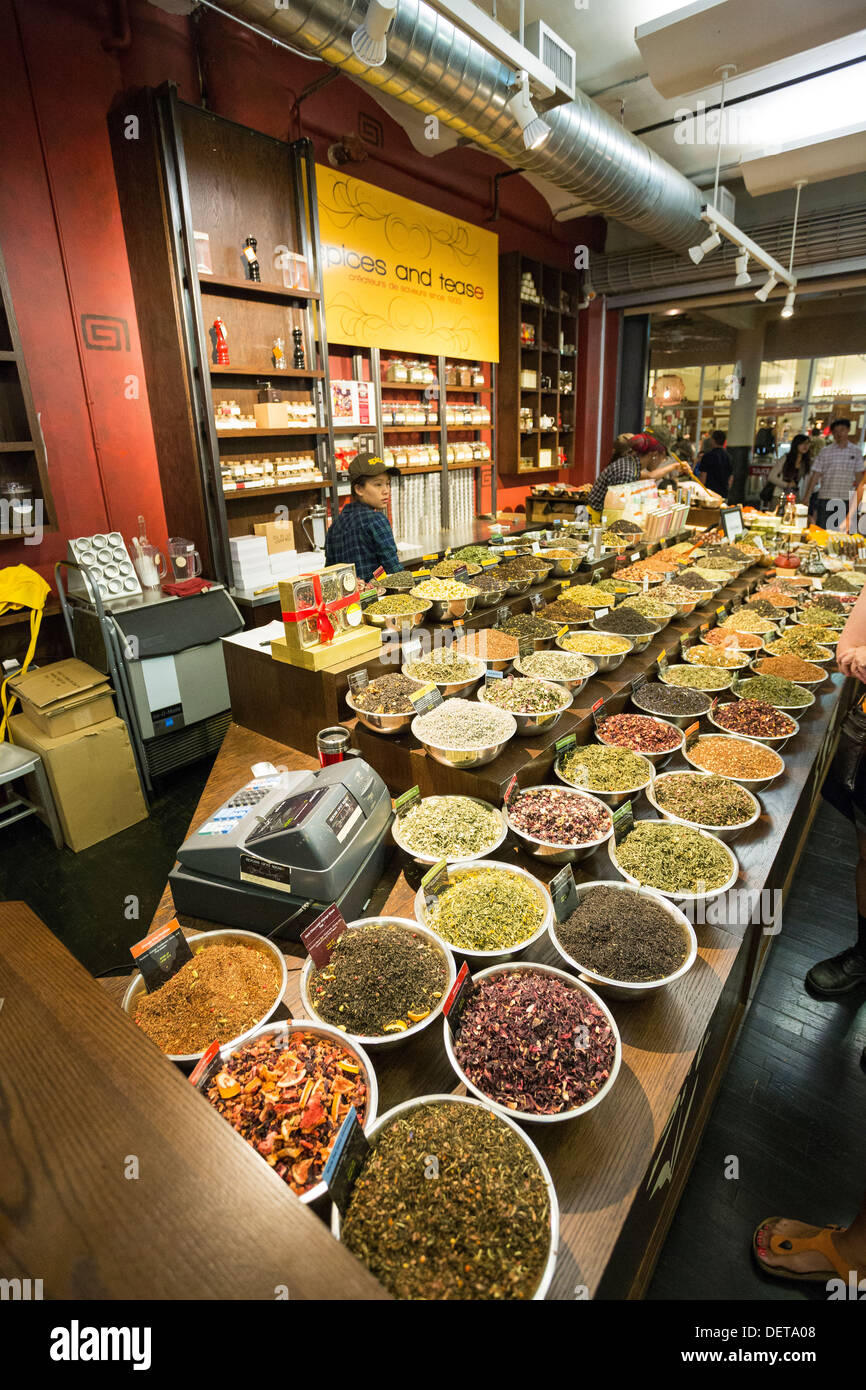 Gewürze und necken Store im Chelsea Market, New York City, New York Stockfoto